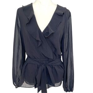 Elegant Black Ruffle Top - Max Studio 🖤✨